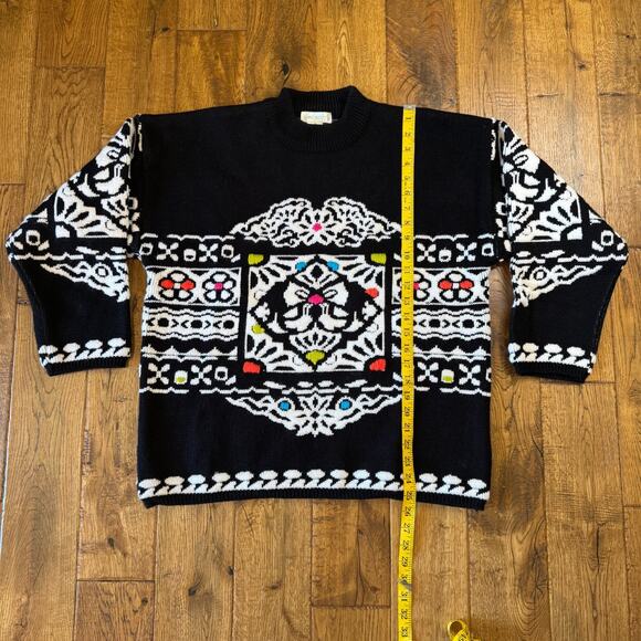 VTG Jamie Scott Women's M Chunky Knit Sweater Pullover Multicolor Retro 80s 90s - Picture 4 of 6